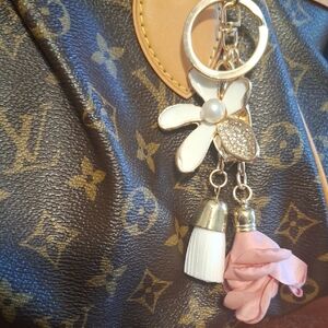 Amazon Essentials Monogram Bag with Floral Charm